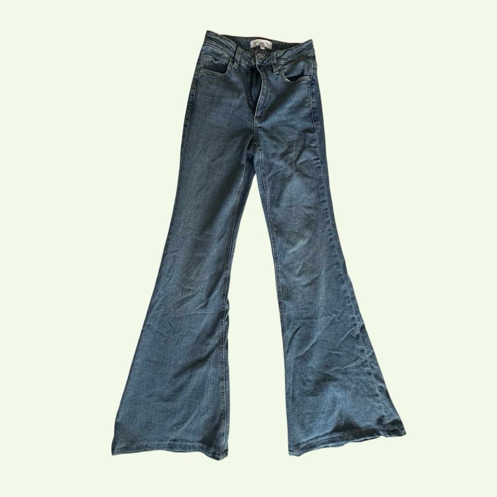 Dynamite Women's Wide Leg Blue Jeans